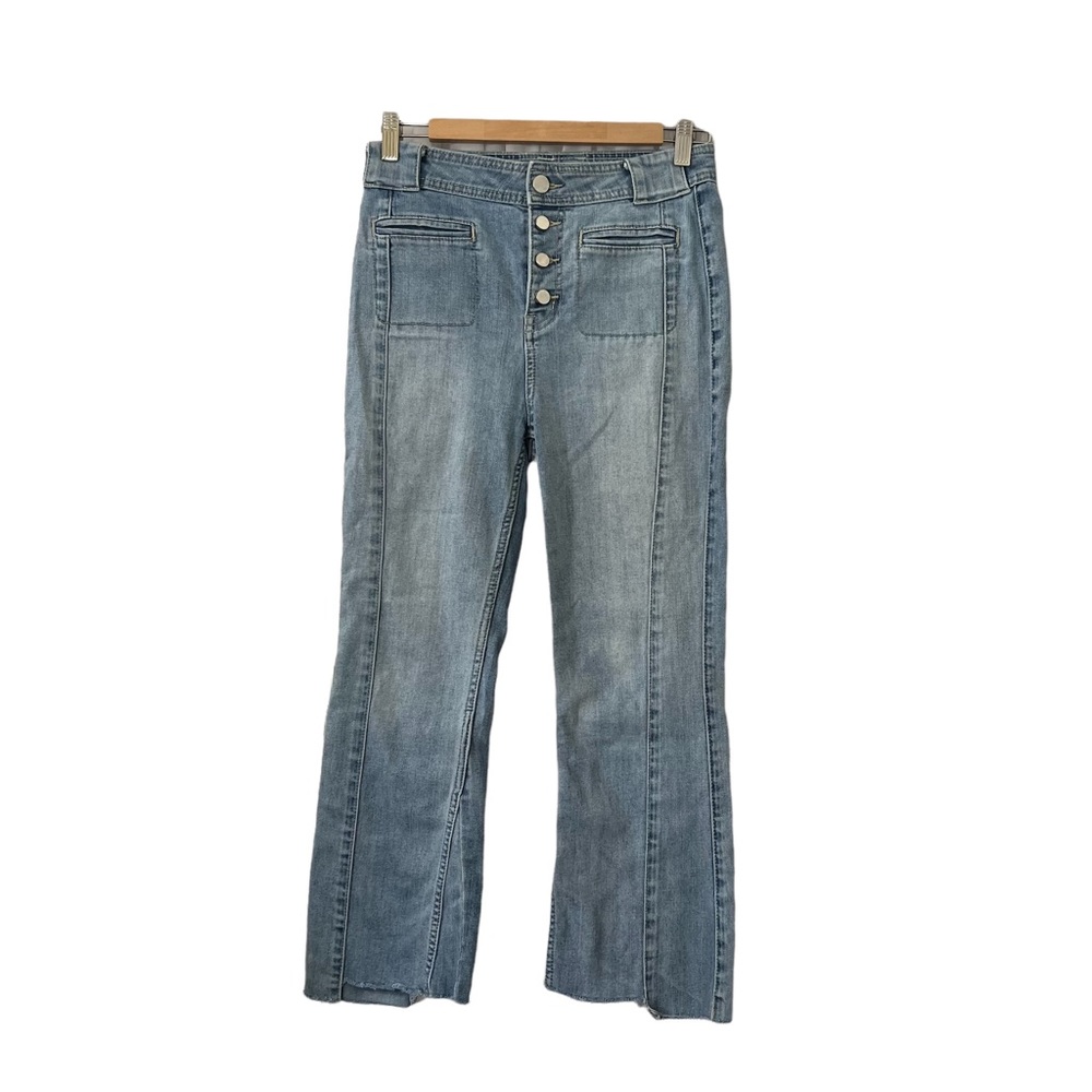 Chelsea28 High Waisted Button Fly Flare Leg Jeans Sz 27